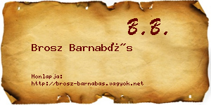 Brosz Barnabás névjegykártya