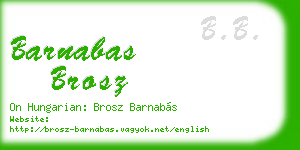 barnabas brosz business card