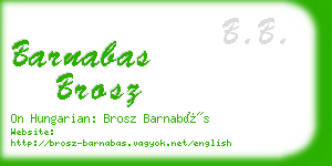 barnabas brosz business card